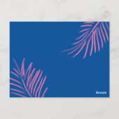 Carte Postale Partie du pool | Flamant rose bleu tropical rose (Dos)