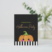 Carte Postale Parties scintillant amusante Citrouille Halloween  (Debout devant)