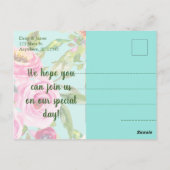 Carte Postale Parties scintillant Aqua Rose  Aquarelle Enregistr (Dos)
