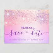 Carte Postale Parties scintillant arc-en-ciel fête anniversaire  (Devant)