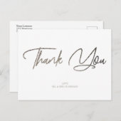 Carte Postale Parties scintillant argent chic et Merci blanc per (Devant / Derrière)