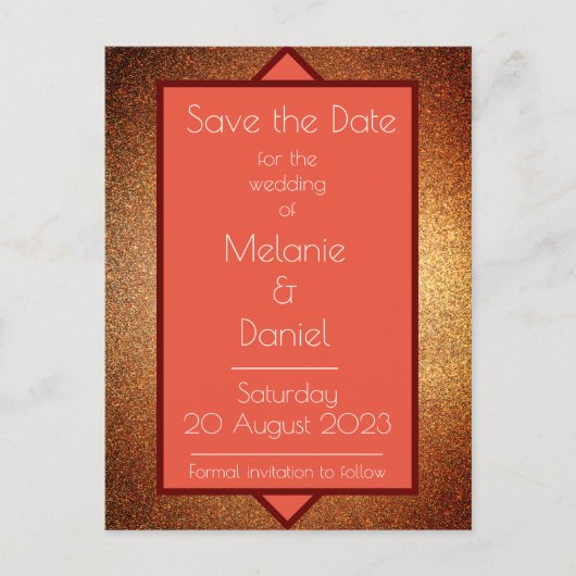 Carte Postale Parties scintillant Art déco moderne Gatsby Save t (Devant)