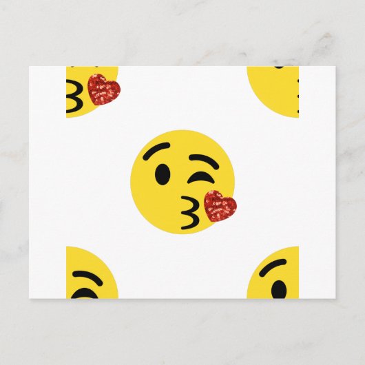 Carte Postale parties scintillant baiser émoji (Devant)
