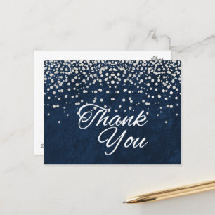 Carte Postale Parties scintillant blanche tendance peu coûteuse 