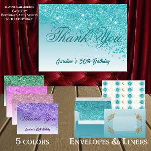 Carte Postale Parties scintillant Bleue turquoise, 50e anniversa