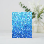Carte Postale Parties scintillant bleues Étincelles Texture (Debout devant)