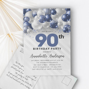 Carte Postale Parties scintillant Blue Balloon de la Marine 90e