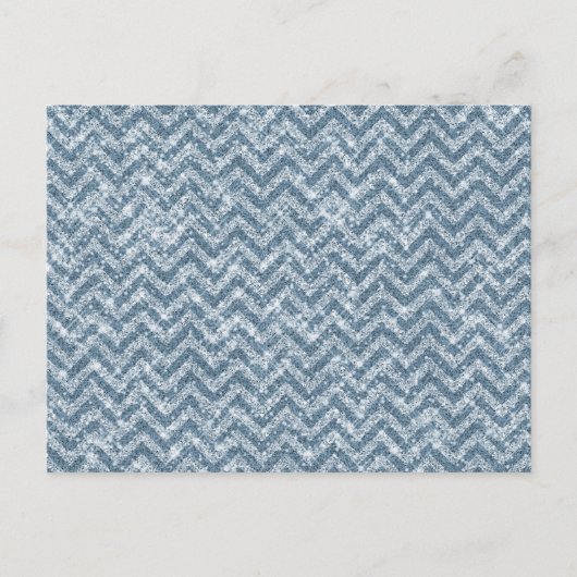 Carte Postale Parties scintillant Blue Faux Sparkle Chevron (Devant)