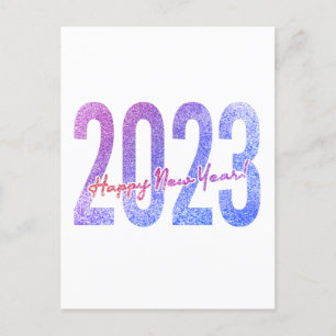 Carte Postale Parties scintillant colorée Bonne année 2023