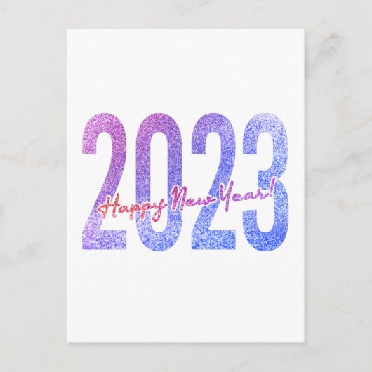 Carte Postale Parties scintillant colorée Bonne année 2023 (Devant)