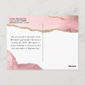 Carte Postale Parties scintillant d'âge rose or Diplômé photo (Dos)