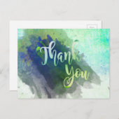 Carte Postale Parties scintillant d'aquarelle de chaux vert Merc (Devant / Derrière)