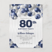 Carte Postale Parties scintillant d'argent bleu de la Marine mod (Devant)