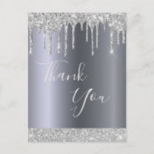 Carte Postale Parties scintillant d'argent d'anniversaire goutte (Devant)