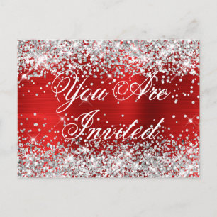 Carte Postale Parties scintillant d'argent Faux Sweet sixteen d'