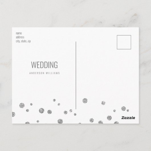 Carte Postale Parties scintillant d'argent Image moderne Enregis (Dos)