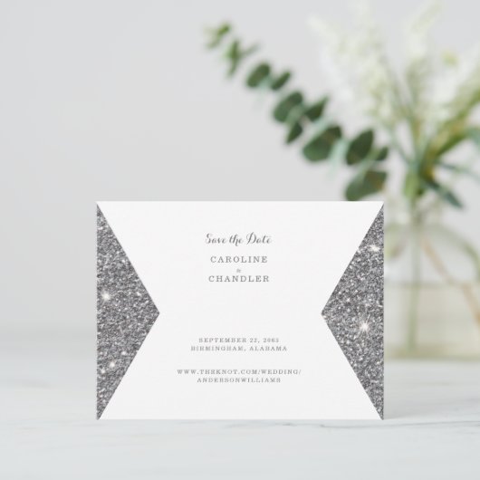 Carte Postale Parties scintillant d'argent mariage d'image Enreg (Debout devant)