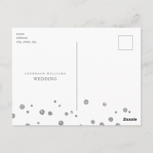 Carte Postale Parties scintillant d'argent mariage d'image Enreg (Dos)