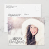 Carte Postale Parties scintillant d'argent moderne Noël PHOTO de (Devant / Derrière)