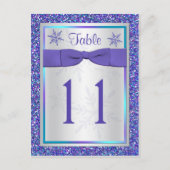 Carte Postale Parties scintillant d'argent violet flocons de nei (Devant)