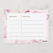 Carte Postale Parties scintillant de cuivre floral script de la  (Dos)