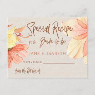 Carte Postale Parties scintillant de cuivre floral script de la