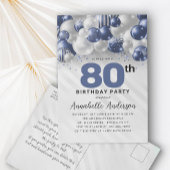 Carte Postale Parties scintillant de la Marine Blue Silver Ballo
