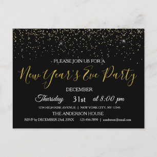 Carte Postale parties scintillant de la Saint-Sylvestre 2022 Écl