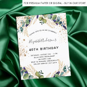 Carte Postale Parties scintillant d'eucalyptus d'anniversaire