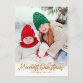 Carte Postale Parties scintillant d'or Calligraphie photo Noël l (Devant)