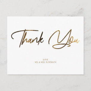 Carte Postale Parties scintillant d'or Chic et Merci blanc Perso
