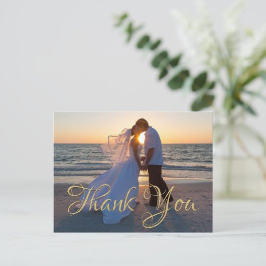 Carte Postale Parties scintillant d'or Classic Calligraphie Mari (Debout devant)