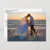 Carte Postale Parties scintillant d'or Classic Calligraphie Mari (Devant / Derrière)