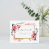 Carte Postale Parties scintillant d'or et fleurs d'aquarelle | M (Debout devant)