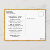 Carte Postale Parties scintillant d'or Faire-part de Casquette d (Dos)