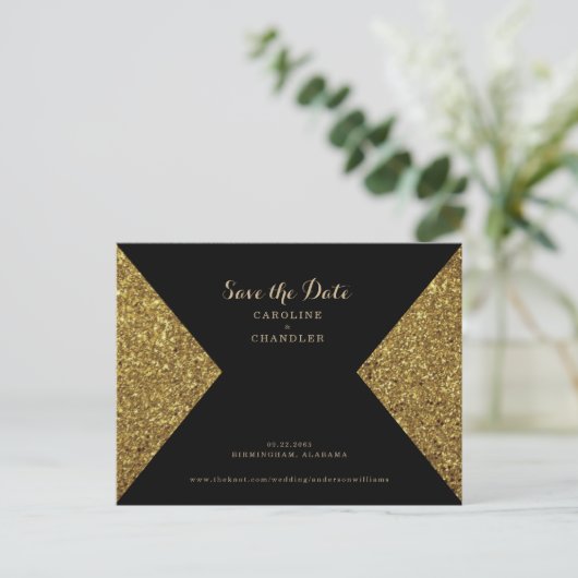 Carte Postale Parties scintillant d'or image & Black Glam Enregi (Debout devant)