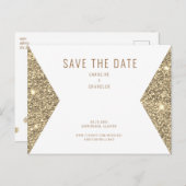 Carte Postale Parties scintillant d'or Image et blanc moderne En (Devant / Derrière)