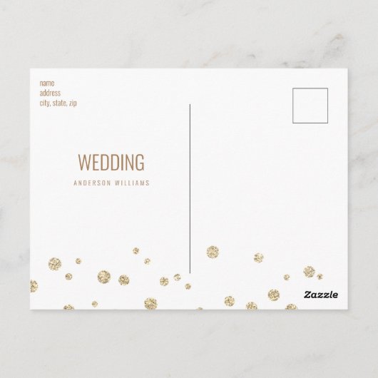 Carte Postale Parties scintillant d'or Image et blanc moderne En (Dos)