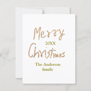 Carte Postale Parties scintillant d'or joyeux noël ajouter nom d