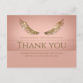 Carte Postale Parties scintillant d'or Lash ailes Merci rabais R (Devant)