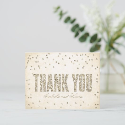 Carte Postale Parties scintillant d'or Look Confetti Points Mari (Debout devant)