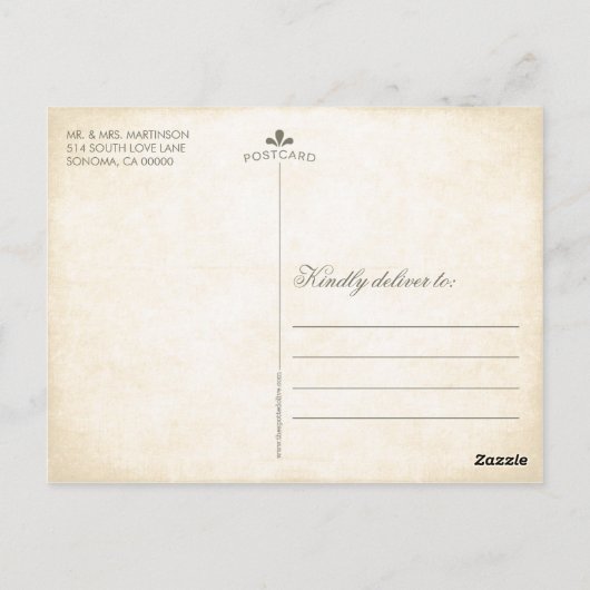 Carte Postale Parties scintillant d'or Look Confetti Points Mari (Dos)