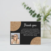 Carte Postale Parties scintillant d'or noir photo Anniversaire M (Debout devant)