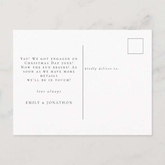 Carte Postale Parties scintillant d'or Nouvelles aventures Fianç (Dos)