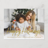 Carte Postale Parties scintillant d'or photo manuscrite Happy Ho (Devant)