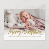 Carte Postale Parties scintillant d'or photo manuscrite Joyeux N (Devant)