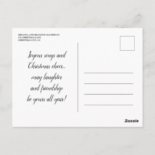 Carte Postale Parties scintillant d'or Reindeer Noël Fête Invita (Dos)