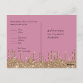 Carte Postale PARTIES SCINTILLANT d'or rose BUDGET Mariage RSVP (Dos)