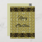 Carte Postale Parties scintillant d'or, ruban noir et étoiles, m (Devant / Derrière)