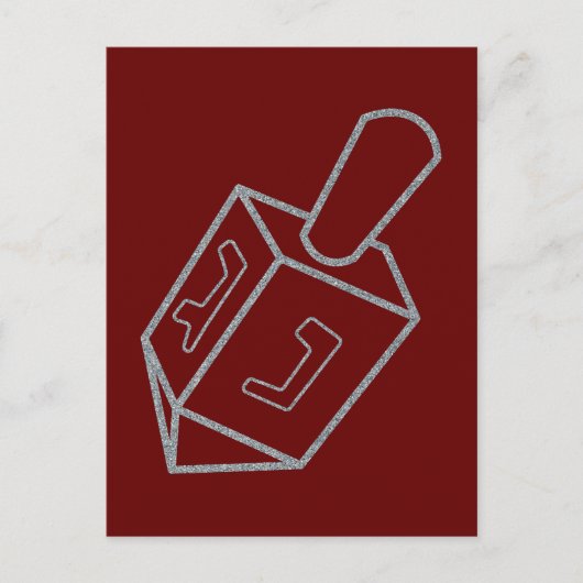 Carte Postale Parties scintillant Dreidel Hanoukka (Devant)